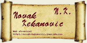 Novak Kekanović vizit kartica